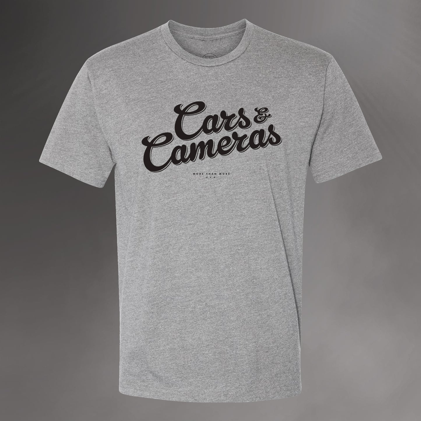 Cars & Cameras Script T-Shirt (Heather Grey/Black)