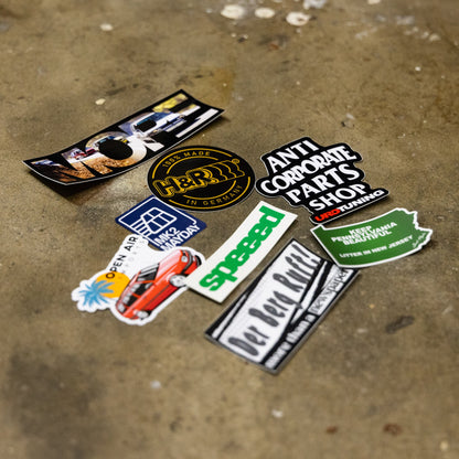 More Than More's 2026 VW Wall Calendar's stickers from speeed.co, Open Air Imports, Urotuning, H&R Springs, Junkstyles, Der Berg Ruft, Mk2 Mayday and MORE!